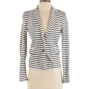 J. Crew Factory Navy and White Striped Blazer